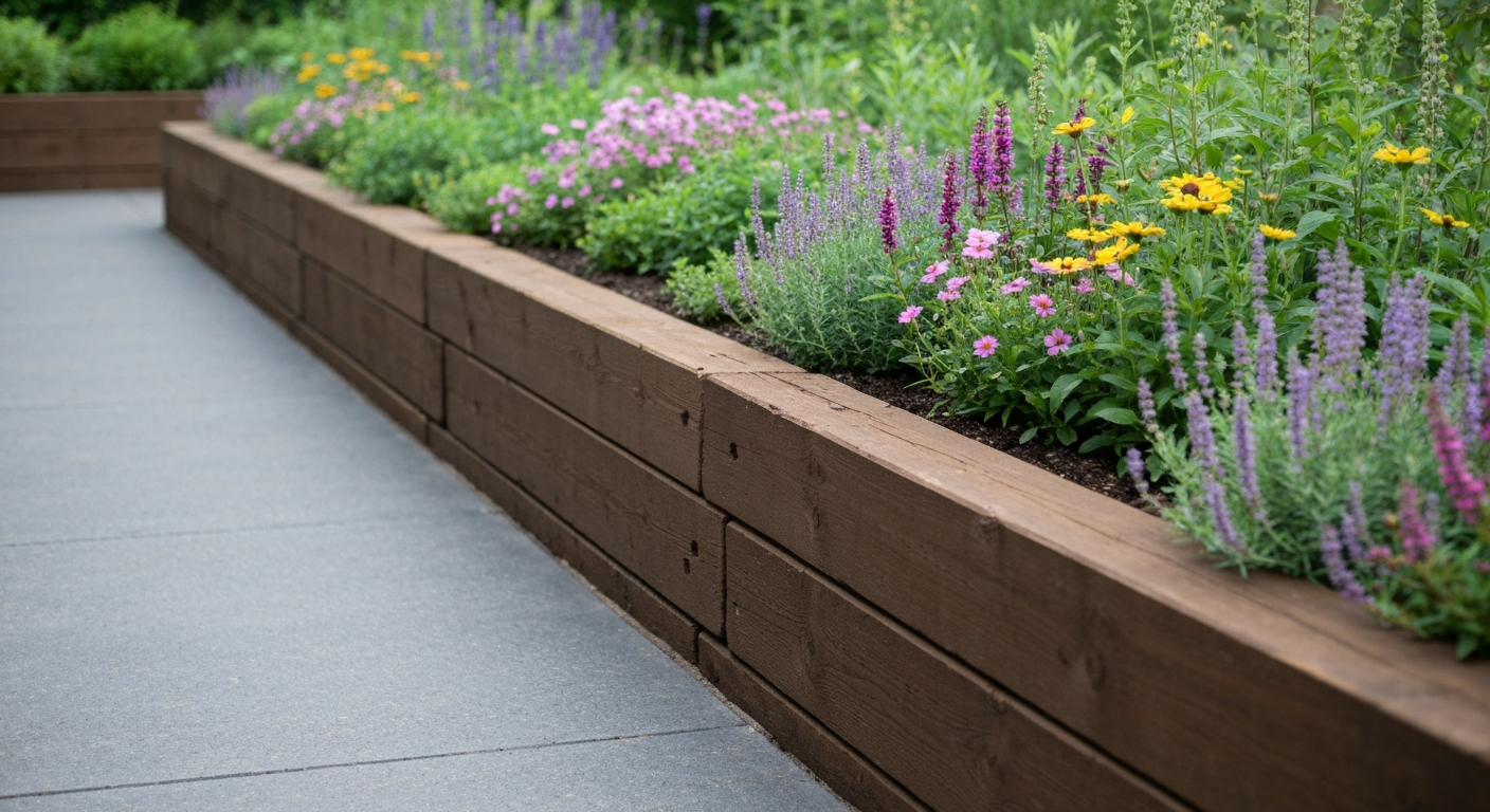 Sleepers as a Retaining Wall