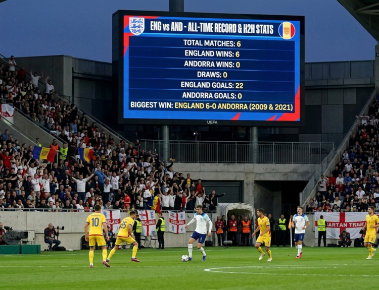 england national football team vs andorra national football team stats,