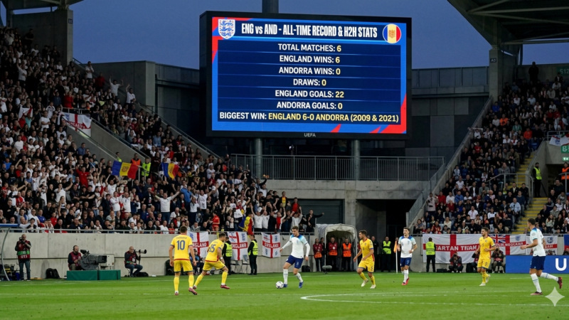 England National Football Team vs Andorra National Football Team Stats: All-Time Record & H2H